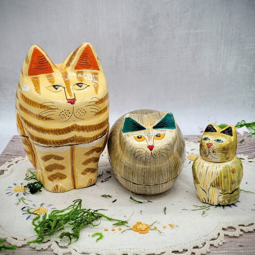 Handmade cat jars